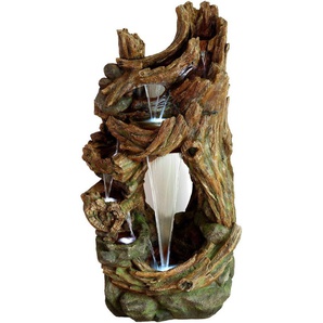 AcquaArte Gartenbrunnen Wasserfall KALLONI, Komplettset mit LED-Beleuchtung, Pumpe und Anschlussmaterial