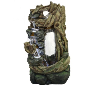 AcquaArte Gartenbrunnen Wasserfall SARTENE, Komplettset mit LED-Beleuchtung, Pumpe und Anschlussmaterial