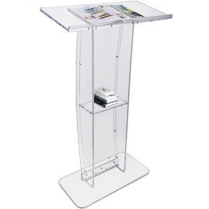 Acryl-Podium, 1193,8 mm hoch, klarer Acryl-Podiumsständer mit breiter Lesefläche und Ablagefach, bodenstehende, klare Kanzeln aus Acryl für Kirche, Büro, Schule CTSJTYKLBST47YW3EV0