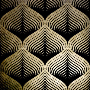 Acrylglasbild LEONIQUE Blätter - Acrylbilder mit Blattgold veredelt Bilder Gr. B/H: 50 cm x 50 cm, Acrylglasbild mit Blattgold Blätter, 1 St., goldfarben (gold) Acrylglasbilder Goldveredelung, Handgearbeitet, Gerahmt, Edel