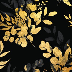 Acrylglasbild LEONIQUE Eukalyptus - Acrylbilder mit Blattgold veredelt Bilder Gr. B/H: 50 cm x 50 cm, Acrylglasbild mit Blattgold, 1 St., goldfarben (gold) Acrylglasbilder Goldveredelung, Handgearbeitet, Gerahmt, Edel