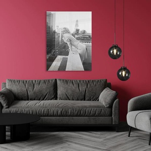 Acrylglasbild QUEENCE America Bilder Gr. B/H/T: 60 cm x 90 cm x 0,4 cm, Schwarz-Weiß Hochformat, grau Acrylglasbilder Marilyn Monroe, Fine Art-Print in Galeriequalität