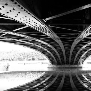 Acrylglasbild QUEENCE Brücke Bilder Gr. B/H/T: 90 cm x 60 cm x 2,4 cm, schwarz Acrylglasbilder