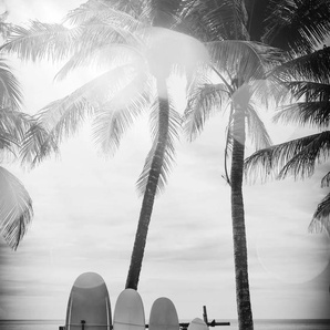 Acrylglasbild QUEENCE Surfboards Bilder Gr. B/H/T: 100 cm x 150 cm x 2,4 cm, schwarz Acrylglasbilder
