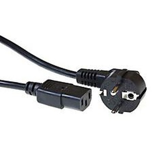 ACT Power Kabel Netzstecker CEE7/7 Stecker (gewinkelt) - C13 Schwarz 5 m 1166671