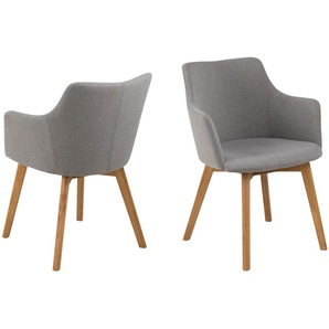 Actona Bella Esszimmerstuhl mit Armlehne Eiche/Stoff