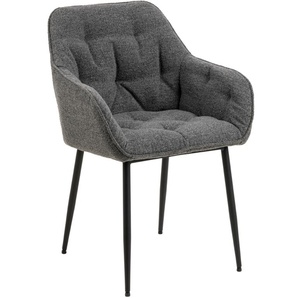 Actona Brooke Esszimmerstuhl mit Armlehne Stahl/Monza Stoff