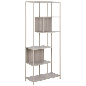 ACTONA GROUP Bücherregal Seaford, Regal, Standregal, Raumteiler, Regal, grau, asymmetrische Details, wendbare Rückwand, 77x35x185cm
