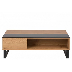 ACTONA GROUP Couchtisch Azalea, Sofatisch, Kaffeetisch, Glas, Kufengestell, Höhenverstellbar, Stauraum