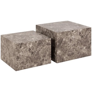 ACTONA GROUP Couchtisch Dice (Set, 2-St., Im Set 2 Stück), Couchtischsatz, Schwartz Ocean rau Papier, 2 stk, 58x58x40cm