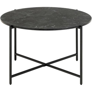 ACTONA GROUP Couchtisch Lamoine, Rund, Izmir matt schwarz, rau Melamin, Ø70x42 cm