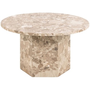 ACTONA GROUP Couchtisch Naxos, Rund Couchtisch, matt Latte lackiert Marmor, Ø80x42cm