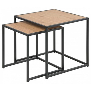 ACTONA GROUP Couchtisch Seaford, TOPSELLER! (Beistelltisch, Sofatisch, s Choice), Couchtisch-Set, Wildeiche-Optik, Gestell aus Stahl, Satz mit 2 Teilen