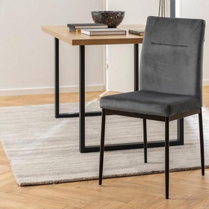 ACTONA GROUP Esszimmerstuhl Doris (Set, 2 St), mit lebendigem Stoff, schlanke, schwarze Metallbeine