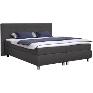Boxspringbett ADA TRENDLINE Darcy Komplettbetten Gr. Samt ENF, Liegefläche B/L: 100 cm x 200 cm, Gewicht bis: 100 kg H3, 5-Zonen-Tonnentaschen-Federkernmatratze, grau (dunkelgrau enf 9) Bett Boxspringbett Polsterbetten Boxspringbetten ohne Bettkasten