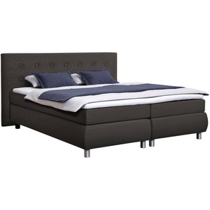 Boxspringbett ADA TRENDLINE Darcy Komplettbetten Gr. Struktur grob NTBO, Liegefläche B/L: 160 cm x 200 cm, Gewicht bis: 100 kg H3, 5-Zonen-Tonnentaschen-Federkernmatratze, schwarz (schwarz ntbo 19) Bett Boxspringbett Polsterbetten Boxspringbetten ohne