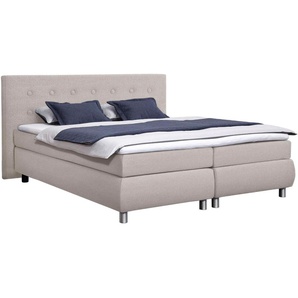 Boxspringbett ADA TRENDLINE Darcy Komplettbetten Gr. Struktur grob NTBO, Liegefläche B/L: 180 cm x 200 cm, H2/H3, 5-Zonen-Tonnentaschen-Federkernmatratze, beige (beige ntbo 1) Bett Boxspringbett Polsterbetten Boxspringbetten ohne Bettkasten Komplettbetten