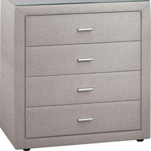 Nachttisch ADA TRENDLINE Darcy Tische Gr. B/H/T: 50 cm x 56 cm x 45 cm, Struktur grob, beige (struktur grob, ntbo 1) Nachttisch Nachtkonsolen und Nachtkommoden mit Glasplatte