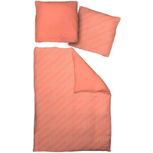 Bettwäsche ADAM Argentinian Criolla Gr. B/L: 155 cm x 200 cm (1 St.), B/L: 80 cm x 80 cm (1 St.), Renforcé, orange Renforcé-Bettwäsche Bettwäsche mit Palmenmuster
