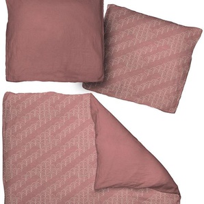 Bettwäsche ADAM Argentinian Criolla Gr. B/L: 155 cm x 200 cm (1 St.), B/L: 80 cm x 80 cm (1 St.), Renforcé, rot (kirsche) Renforcé-Bettwäsche Bettwäsche mit Palmenmuster