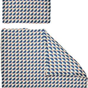 Bettwäsche ADAM Circles Gr. B/L: 155 cm x 220 cm (1 St.), B/L: 80 cm x 80 cm (1 St.), Buntgewebe, blau (blau, orange) Bettwäsche 155x220 cm GOTS zertifiziert - nachhaltig aus Bio-Baumwolle