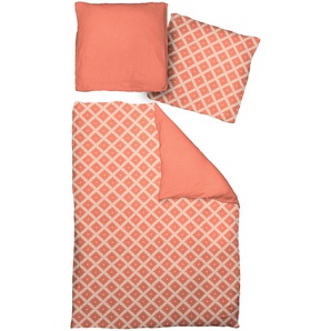 Bettwäsche ADAM Maroccan Shiraz Gr. B/L: 155 cm x 200 cm (1 St.), B/L: 80 cm x 80 cm (1 St.), Renforcé, orange Renforcé-Bettwäsche Bettwäsche mit Karomuster