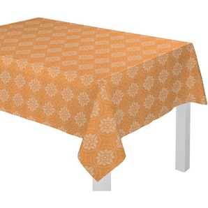 Tischdecke ADAM Romantic Puligny Tischdecken Gr. B/L: 145 cm x 250 cm, eckig, gelb (curry) Tischdecken