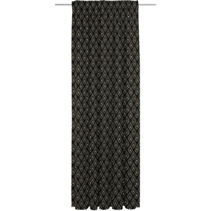 Vorhang ADAM Feathers Gardinen Gr. 145 cm, Multifunktionsband, 142 cm, schwarz-weiß (weiß, schwarz) Esszimmergardinen nachhaltig aus Bio-Baumwolle