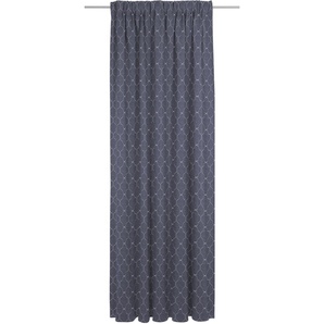 Vorhang ADAM Indian Cortezada light Gardinen Gr. 225 cm, Multifunktionsband, 142 cm, blau (dunkelblau) Esszimmergardinen nachhaltig aus Bio-Baumwolle