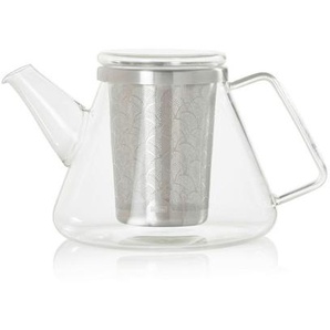 AdHoc Teekanne, Edelstahl, Transparent, Metall, Glas, 1 L, 12.5 cm, Filtereinsatz, Kaffee & Tee, Kannen, Teekannen