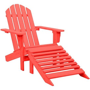 Adirondack-Gartenstuhl mit Fußstütze Massivholz Tanne Rot 70x147.5x88.5 cm