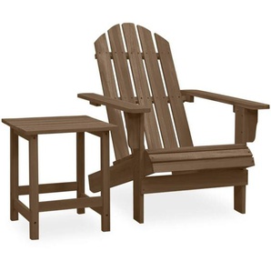 Adirondack-Gartenstuhl mit Tisch Massivholz Tanne Braun vidaXL