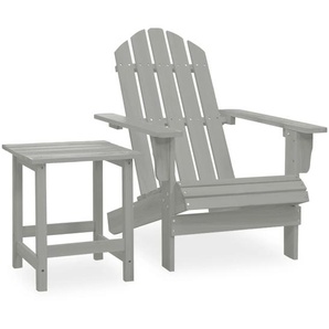 Adirondack-Gartenstuhl mit Tisch Massivholz Tanne Grau