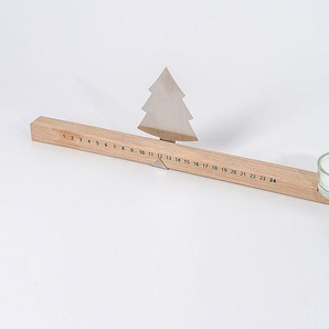 Adventskalender Adventsleiste designimdorf Eiche braun, Designer Anton Preis, 9x34x2 cm