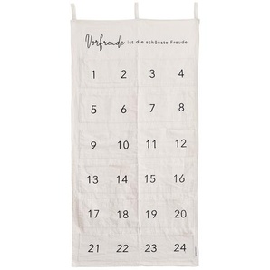 Adventskalender Vorfreude creme gold, Designer Eulenschnitt, 120x60 cm
