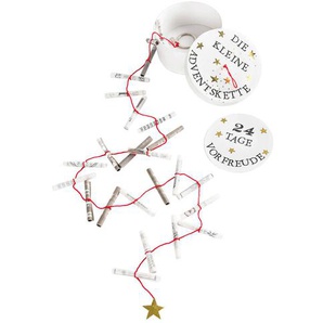 Adventskalenderkette in der Dose Die kleine Adventskette Good old friends Papier, Pappe, Designer Sarah Baumann, 7.5 cm