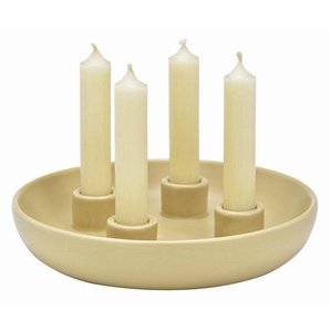 Adventskranz, Beige, Keramik, 21.0x5.0x21.0 cm, Dekoration, Weihnachtsdekoration, Winterdeko