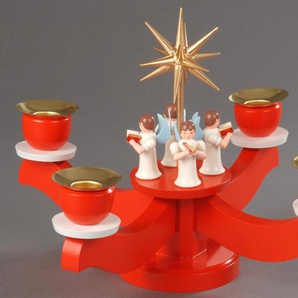 Adventsleuchter ALBIN PREISSLER Weihnachtsdeko rot Kerzenhalter Gr. B/H/T: 22 cm x 19 cm x 22 cm, rot Windlichter Laternen