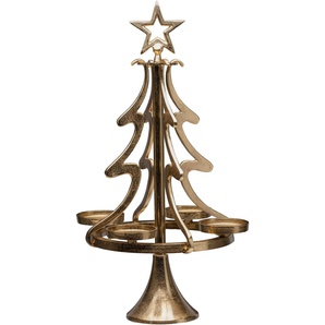 Adventsleuchter MY HOME Tannenbaum, Weihnachtsdeko Kerzenhalter Gr. H: 86,00 cm, goldfarben Windlichter Laternen Kerzenständer aus Aluminium, Höhe 86 cm