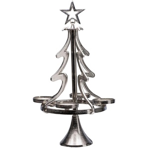 Adventsleuchter MY HOME Tannenbaum, Weihnachtsdeko Kerzenhalter Gr. H: 86,00 cm, silberfarben (silberfarben, matt) Windlichter Laternen