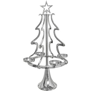 Adventsleuchter MY HOME Tannenbaum, Weihnachtsdeko Kerzenhalter Gr. H: 86,00 cm, silberfarben Windlichter Laternen