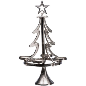 Adventsleuchter MY HOME Tannenbaum, Weihnachtsdeko Kerzenhalter Gr. H: 99,00 cm, silberfarben (silberfarben, matt) Windlichter Laternen Kerzenständer aus Aluminium, Höhe 99 cm