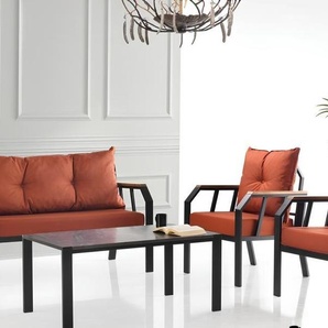 AEA Sitzgruppe Sitzgruppe Gartenmöbel Sitz Orange Couchtisch Set 4tlg Sofa JVM4069424321890