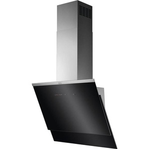 AEG Dunstabzugshaube , Schwarz, Edelstahl , Metall, Glas , 59.8x91.5-126.5x41.8 cm , Randabsaugung, Hochleistungsgebläse, elektronische Steuerung, Arbeitsplatzbeleuchtung, Sättigungsanzeige für Metall- und Aktivkohlefilter , Küchen, Küchenelektrogeräte,