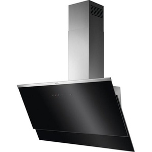 AEG Dunstabzugshaube , Schwarz, Edelstahl , Metall, Glas , 89.8x91.5-126.5x41.8 cm , Randabsaugung, elektronische Steuerung, Arbeitsplatzbeleuchtung, Sättigungsanzeige für Metall- und Aktivkohlefilter , Küchen, Küchenelektrogeräte, Dunstabzugshauben