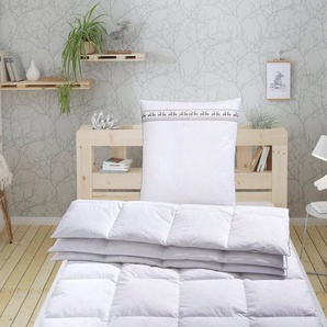 Älgdröm Federbettdecke Forsakar, Bettdecke 135x200 cm, 155x220 cm und weitere Größen, Füllung: 100% Federn, Bezug: Baumwolle, Bettdecken, Sommer, Winter, Decke, Made in Germany, hautfreundlich