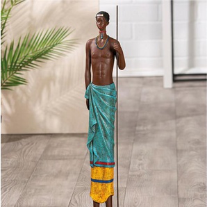 Afrikafigur CASABLANCA BY GILDE Figur Mann Arbore Dekofiguren Gr. B/H/T: 16,5 cm x 82,5 cm x 12,5 cm, bunt Weitere Figuren Skulpturen