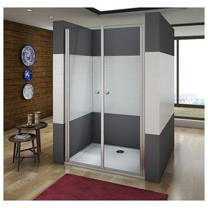 90x195cm Duschkabine 2xPendeltür Duschabtrennung Dusche rechteckig