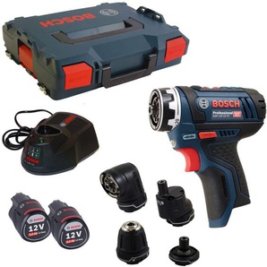 Bosch - Akku-Bohrschrauber professional gsr 12V-15 fc mit 2 x 2,0 Ah-Akkus, l-boxx und 4 Aufsätze
