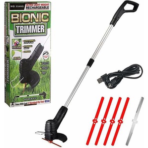 Akku-Elektro-Freischneider, Akku-Kantenschneider mit Klinge, motorisierte Gartengeräte, Akku-Grasschneider im Garten, mit Teleskopstange, zum